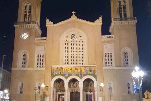 Church in square in Athens