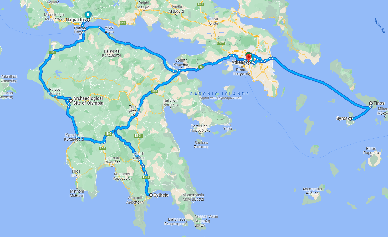 Google Map Of Greece Tour 2023 